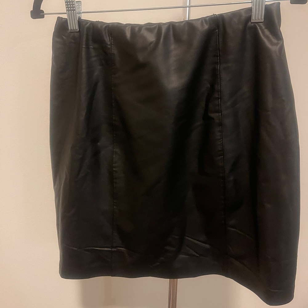 Never worn faux leather Black Skirt
